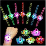 WELLVO 14 Pack LED Light Up Fidget Spinner Bracelets Party Favors For Kids 4-8 8-12, Glow in The Dark Party Supplies, Birthday Gifts, Treasure Box Toys for Classroom, Pinata Goodie Bags Stuffers