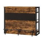 Bowery Hill Wood Industrial Home Bar Unit with Stemware Rack in Antique Nutmeg
