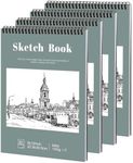 4 Pack Sketch Book, 9 x 12 Inch Sketchbook, 68lb/100gsm Top Spiral Bound Sketch Pad, Acid Free Art Supplies Drawing Painting Sketching Paper for Kids, Adults, Beginners, Artists (30 Sheets Each)