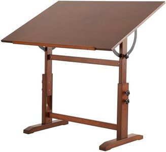 VISWIN 30" x 42" Extra-Large Artist Drafting Table, Adjustable Height & Angle, Solid Pine Wood Drawing Table, Art Table for Adults, Tilts Flat, Craft Table for Painting, Writing, Reading