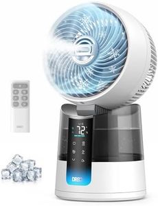 DREO TurboCool Misting Fan 516, 150°+30° Omni-directional Oscillating, Desk Cooling Fan 5℉ Drop, Evaporative air cooler, 26 ft/s Wind, Ultrafine Mist, 20dB, 6 Speeds 2 Modes, Remote Control, White
