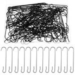 GEEHUA 120 Pcs Christmas Ornament Hooks, Metal Wire Ornament Hooks Bendable Black Hooks Ornament Hangers C Shape Christmas Tree Ornament Hooks for Christmas Party Ball Decor