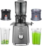 AMZCHEF Cold Press Juicer Machines, 4.5-inch Wide Feeding Chute Fit Whole Fruits & Vegetables juicer, Two Upgraded Filter, High Yield Juice, 250W Power, easy to clean