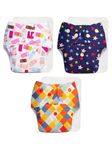 Superbottoms Basic Leakage-proof advanced cloth diapers for babies, High Absorbent 100% cotton 3 reusable diaper and 3 insert pad Combo Pack washable cloth diaper 3M -3Years Adjustable, Reduces Rash