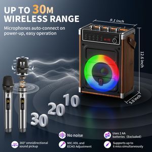 JYX Karaoke Machine – Portable Wooden Speaker with Microphone