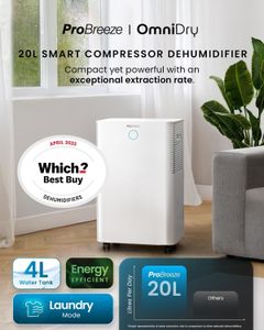 Pro Breeze 20L WiFi Dehumidifier – Smart Home Moisture Control