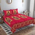Luxury Trends Warm Polar Fleece Ghamla Printed Soft King Size Woolen bedsheet with 2 Pillow Cover for Double Bed,AC Rooms,Winter, Hotel, Size 90x100 Inch, Pink