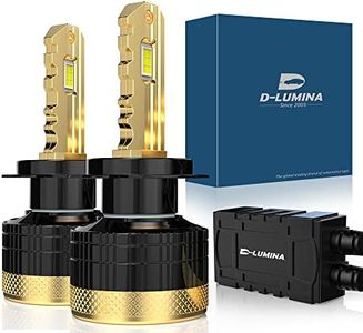 D-Lumina H7 LED Headlight Bulb Canbus Error Free 130W 26000LM 6500K Super Bright, Auto Car Lamp Lights LED Headlights Conversion Kit with Cooling Fan - 2 Years Warranty,Pack of 2