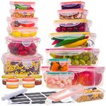 38 Pcs Large Food storage containers-2500ML to Sauces Box Stackable Kitchen storage bowls sets BPAFree Leak proof Plastic food Storage Containers with lids airtight-Microwave freezer safe lunch boxes