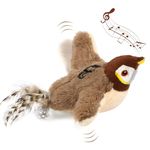 Nepfaivy Cat Toys Flapping Bird - Interactive Catnip Toys for Cats, Realistic Plush Simulation Chirping Bird Cat Toy, Rechargeable & Washable, Perfect Bird Toy for Cats kittens to Bite, Chew and Kick