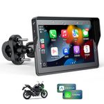 WonVon 5 Inch Motorcycle Carplay GPS Navigation System with Apple Carplay and Android Auto Portable Screen with Dual Bluetooth, Navigation, Siri, Google Assistant(Not Inchluded TPMS)