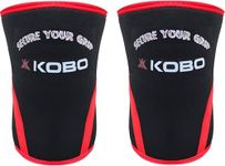 Kobo 7 mm Knee Cap Compression Support Knee Sleeves for Powerlifting Gym Squats Running Cycling Sports Jogging Workout Pain Relief (Material: Neoprene & Spandex)