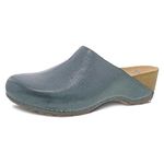 Dansko Talulah Stylish Mule Clog for Women - Cushioned PU Footbed and Arch Support for All-Day Comfort - Leather Uppers for Long-Lasting Wear, Denim Milled Burnished, 7.5-8
