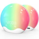 Cadrim Sunrise Alarm Clock Wake Up Light Two-sided Simulation Sunrise Sunset Daylight Alarm Clock Bedside Lamp 20 Brightness 12 Colour Mode 5 Sounds 20 Volume Touch Control Dual Alarms Snooze FM Radio