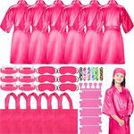 Unittype 42 Pieces Spa Robes Party Favor for Girls Satin Robes Bulk Kids Slumber Party Supplies for Spa Birthday Party (Rose Red, Size 10)