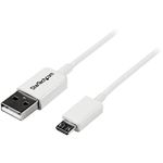 StarTech.com 0.5m White Micro USB Cable Cord - A to Micro B - Micro USB Charging Data Cable - USB 2.0-1x USB A Male, 1x USB Micro B Male (USBPAUB50CMW), 1.5 ft