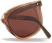 Cyxus Polarized Sunglasses Foldable Easy Carry Eyewear for Men and Women (Brown-Womens Sunglasses)