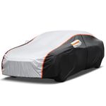 10 Layers Car Cover Waterproof All Weather for Automobiles Rain Snowproof UV Protection Windproof Outdoor Full Car Cover Car Snow Cover with Zipper Cotton, Universal Fit for Sedan (492 to 528cm)