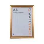 Wall Space A4 Gold Frame | Gold A4 Photo Frame 297 x 210 | Gold A4 Picture Frames | Gold A4 Certificate Frame made from SOLID WOOD with REAL GLASS | A4 Gold Photo Frame | A4 Gold Certificate Frame