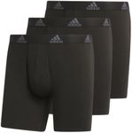 adidas Men's Performance Stretch Cotton Boxer Brief Underwear (3-Pack) Designed for Active Comfort and All Day Wear, Black/Onix Grey, M