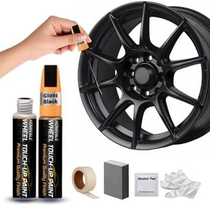 Black Rim Touch Up Paint, 1 Fluid Ounces Wheel Touch Up Paint Pen, Car Wheel Repair Kit, Easy and Quick Repairs for Scuff, Gloss Black