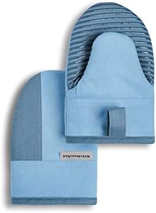 KitchenAid Beacon Two-Tone Mini Oven Mitt Set, 5.5"x8", Blue Velvet/Blue Heaven