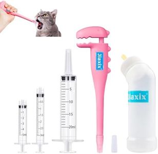 Jiaxix Pet Pill Pink Shooter for Cats,Pill Popper Liquid Dispenser with Syringes and Kitten Nursing Bottle Feeding Dispenser Tool Pill Pusher for Cats, Dogs