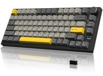 YINDIAO Ajazz AK820 PRO Mechanical Keyboard with TFT Smart Display&Knob,2.4G Wireless/BT5.1/USB-C Wired,75% ANSI Layout,5 Sound Absorbing Foams,Hot-Swap Linear Switch,RGB Backlit,for PC,MAC (Grey)