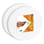 Homestrap Primed Cotton Pre Stretched Round Canvas with Wooden Frame (10 Inch (2 Piece))