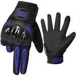 LVNRIDS Motorcycle Gloves for Men Full Finger Touchscreen Racing Motorbike Gloves for BMX ATV MTB Riding Racing Cycling Blue L