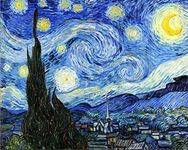 WOWDECOR Art Supplies Van Gogh Starry Sky DIY Paint by Numbers Kits 40 x 50cm with Painting Brushes Canvas (Starry Sky, No Frame)