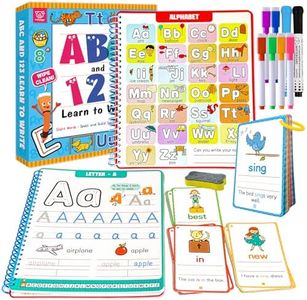 Hulupiggy Preschool Learning Activities Number Letter Tracing Book for Kids, Pre Kindergarten Workbook Sight Words Montessori Educational Alphabet Learning Toys for Toddlers 3 4 5 6 Years Old