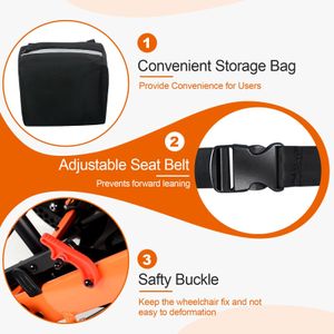 WISGING Ultra-Light Folding Wheelchair – Portable with Hand Brake, Travel Bag, Telescopic Handle