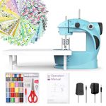 KPCB Tech Mini Sewing Machine with Extension Table and 42PCS Sewing Kit (Blue & Black)