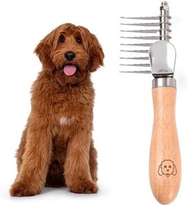 Dog Dematting Brush & Rake, Detangler Brush For Dogs, Comb Tool For Grooming, Best For Doodles, Poodles, Goldendoodles, Cats & Other Pets, Matted Fur Removal On Undercoat [We Love Doodles] (Small)