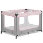 Dream On Me Zodiak Portable Playard in Grey and Pink, Lightweight, Packable and Easy Setup Baby Playard, Breathable Mesh Sides and Soft Fabric - Comes with a Removable Padded Mat