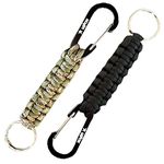 Kadactive Paracord Keyrings With Carabiner Keyring Clip - 2 Pack Black Camo keyring for backpack, Survival, Camping - Paracord Key Chain key holder - Key Lanyard for men - car keyring