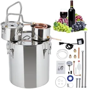 Alcohol Still 13.2Gal/50L Alcohol Distiller Stainless Steel Distillery Kit for Alcohol With Copper Tube Water Pump Build-in Thermometer, Home Brewing Kit for DIY Whisky Wine Brandy Making