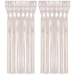 Konelia Macrame Curtain Boho Curtain 2 Pack Handmade Window Curtain Woven Wall Hanging Room Divider for Living Room Bedroom Home Decor Party Wedding Backdrop Doorways Curtain 78.7 x 33.5 Inches