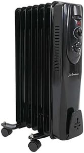 Jack Stonehouse 1.5KW or 2KW Oil Filled Radiator | Free Standing Heater 3 Power Settings 7 or 9 Fin Portable for Home Low Energy Silent Plug In Black 1500W