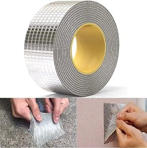 BATTLELAND Leakage Waterproof Tape for Pipe Leakage Roof Water Leakage Solution Aluminum Foil Tape Waterproof Adhesive Tape Sealing Butyl Rubber Tape for Surface Crack (5CM*5M)