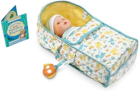 Melissa & Doug Mine to Love Bassinet Play Set Portable Carrier for Dolls (Crinkle Toy, Nursery Rhyme Book)