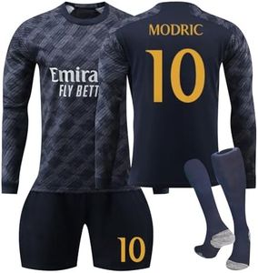 realmadridbellinghamjersey,23/24 New Season Home/Away Football Jersey Sets for Kids Adults Best Chirstmas Birthday Gifts for Kids(12 Langarm-Trikot,10-11 Years)