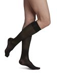 Sigvaris Sheer Fashion Compression Socks 15-20mmHg, Calf length Fashion Compression Socks-W B Black