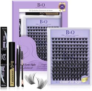 Lash Extension Kit B02 Eyelash Extension Kit DIY Lash Extension Kit 156 PCS Lash Clusters 8-18mm Cluster Eyelash Extensions Kit with Lash Bond and Seal(Kit,B02)