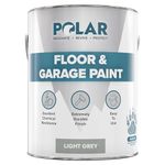 Polar Concrete Floor Paint Light Grey - 5 Litres - Anti-Slip Garage Floor Paint - For Interior Concrete and Stone Floors - Chemical & Water Resistant