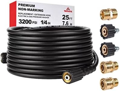 YAMATIC Kink Resistant Pressure Washer Hose 25FT 1/4" M22 & 3/8" Quick Connect Power Washer Hose Replacement for Ryobi, Troy Bilt, Greenworks, Craftsman Most Brand Power Washer, 3200 PSI