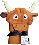 Yikes Twins Hooded Baby Towel for Kids 2-8 | Large 100% Cotton Baby Towel for Girls or Boys | Unisex Cute Texas Longhorn Bath Towels for Babies and Toddlers