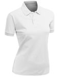 Xpril Women's 100% cotton PK Silket Polo Dri Fit Collar Short Sleeve T-Shirt - White -