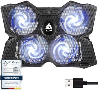 KLIM Wind Laptop Cooling Pad - More Than 500 000 Units Sold - New Version - The Most Powerful Rapid Action Cooling Fan - Laptop Stand with 4 Cooling Fans at 1200 RPM - USB Fan - PS5 PS4 - White